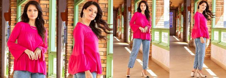 Blusa Pink em Malha de Viscose