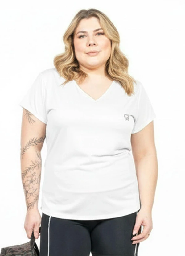 Cobertura - Blusa Plus Size com Estampa Branco