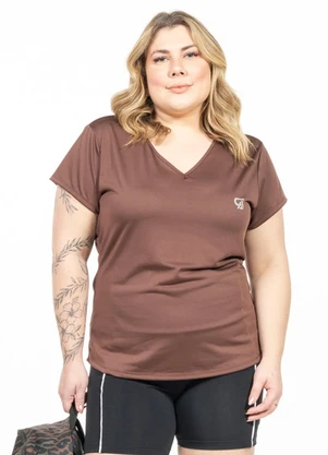 Cobertura - Blusa Plus Size com Estampa Marrom - COBERTURA