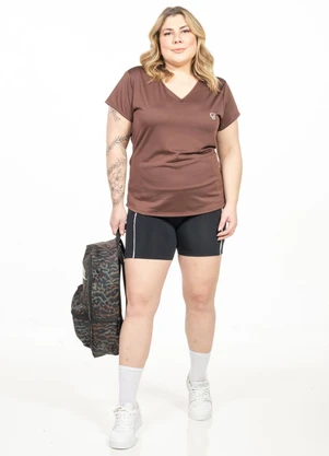 Cobertura - Blusa Plus Size com Estampa Marrom - COBERTURA