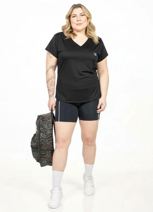 Cobertura - Blusa Plus Size com Estampa Preto - COBERTURA