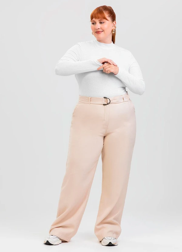 Cativa - Blusa Plus Size em Canelado Branco 3