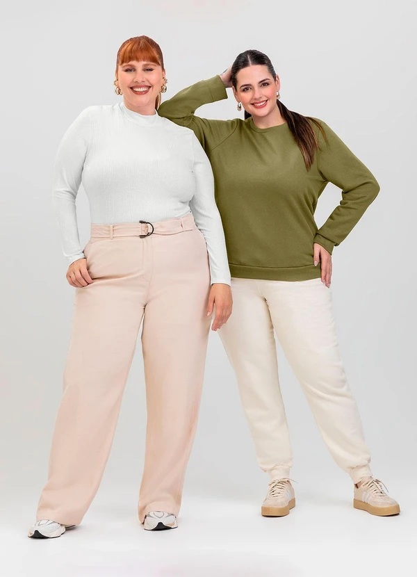 Cativa - Blusa Plus Size em Canelado Branco 4