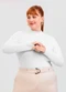 Cativa - Blusa Plus Size em Canelado Branco - variação: Branco