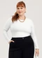 Cativa - Blusa Plus Size em Canelado Branco - variação: Branco