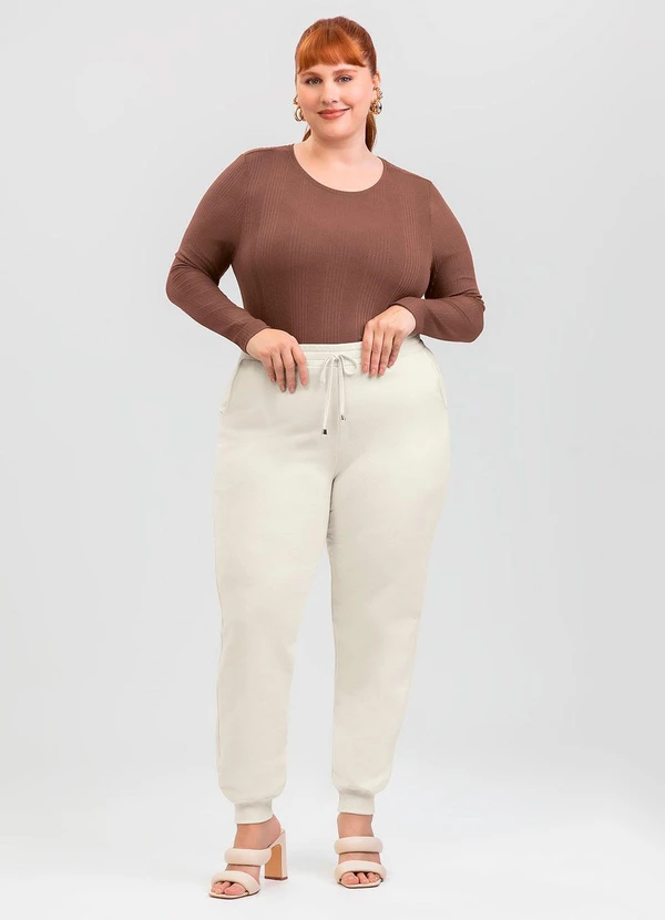 Cativa - Blusa Plus Size em Canelado Marrom 3