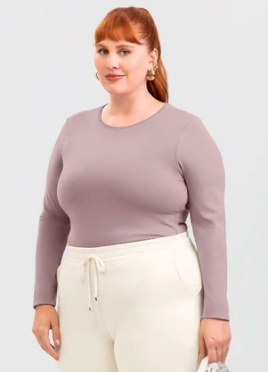 Cativa - Blusa Plus Size em Cotton Roxo - CATIVA