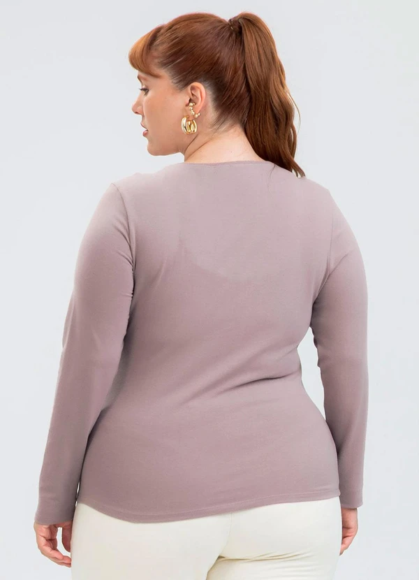 Cativa - Blusa Plus Size em Cotton Roxo 2