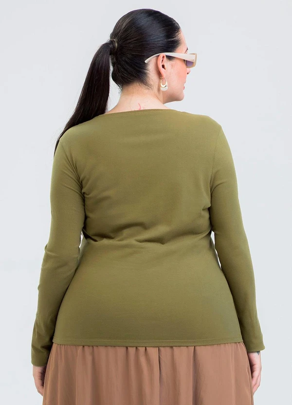 Cativa - Blusa Plus Size em Cotton Verde 2