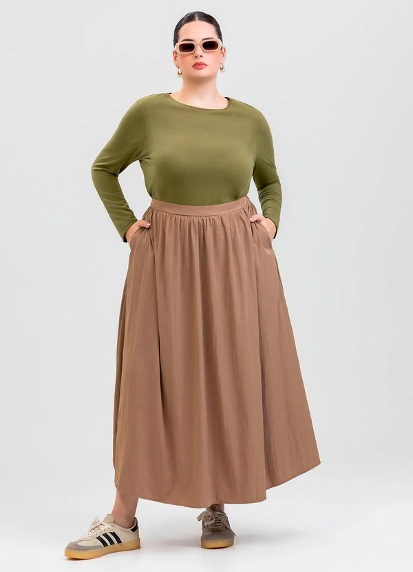 Cativa - Blusa Plus Size em Cotton Verde 3