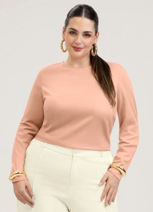 Cativa - Blusa Plus Size em Viscose  Laranja - CATIVA