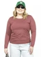 Cobertura - Blusa Plus Size Manga Longa Bege - variação: Marrom