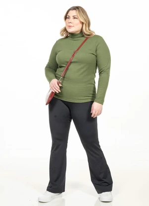 Cobertura - Blusa Plus Size Manga Longa Verde - COBERTURA