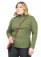 Cobertura - Blusa Plus Size Manga Longa Verde - variação: Verde