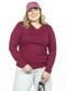 Cobertura - Blusa Plus Size Manga Longa Vermelho - variação: Vermelho