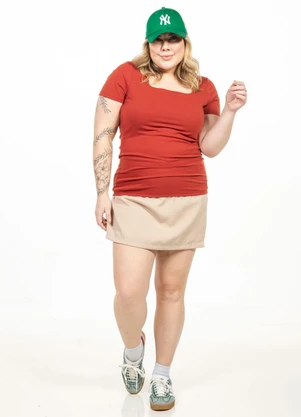 Cobertura - Blusa Plus Size Terracota - COBERTURA