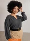 Lunender Mais Mulher - Blusa Plus Size Texturizada Cinza - variação: Cinza