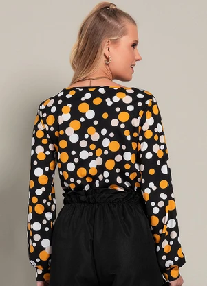 Moda Pop - Blusa Poá Amarelo em Malha - MODA POP