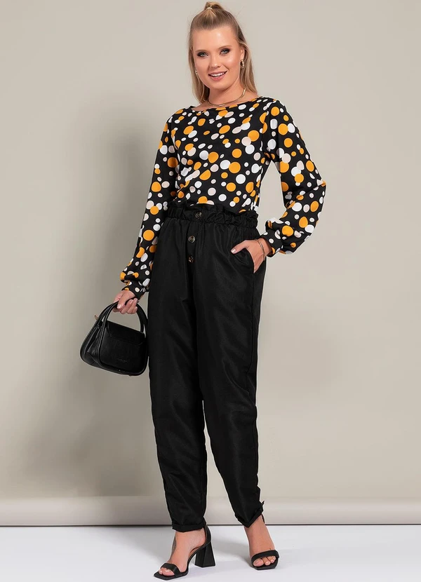 Moda Pop - Blusa Poá Amarelo em Malha 3