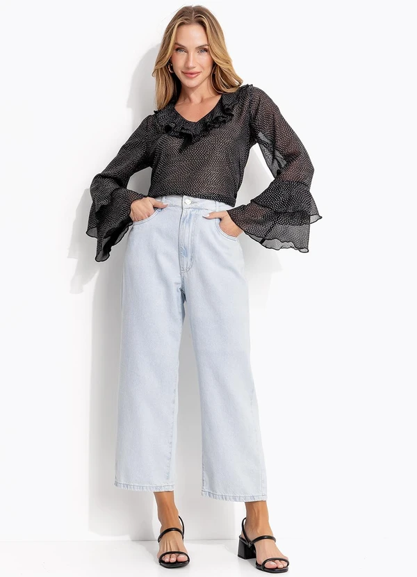 Quintess - Blusa Poá Desconstruído em Chiffon 3