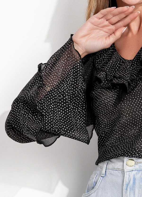 Quintess - Blusa Poá Desconstruído em Chiffon 6