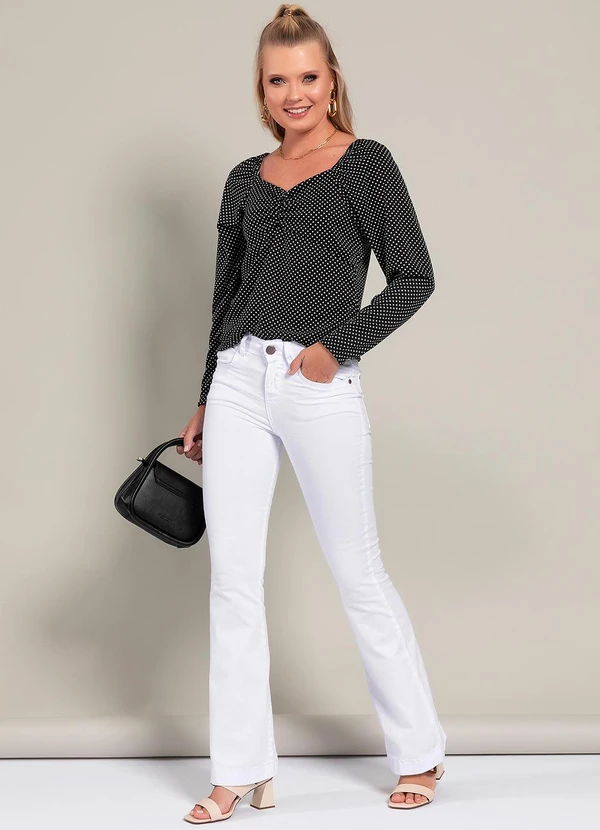 Moda Pop - Blusa Poá Diferenciado em Malha 3