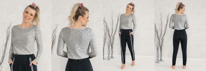 Blusa Po Mescla com Manga Longa