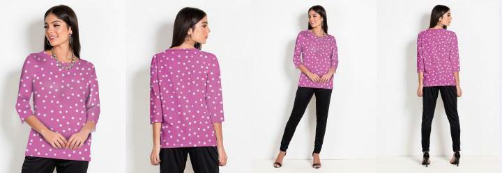 Blusa Po Rosa com Mangas Longas