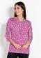 Moda Pop - Blusa Arabesco Bordô com Mangas Longas - variação: Poá Rosa