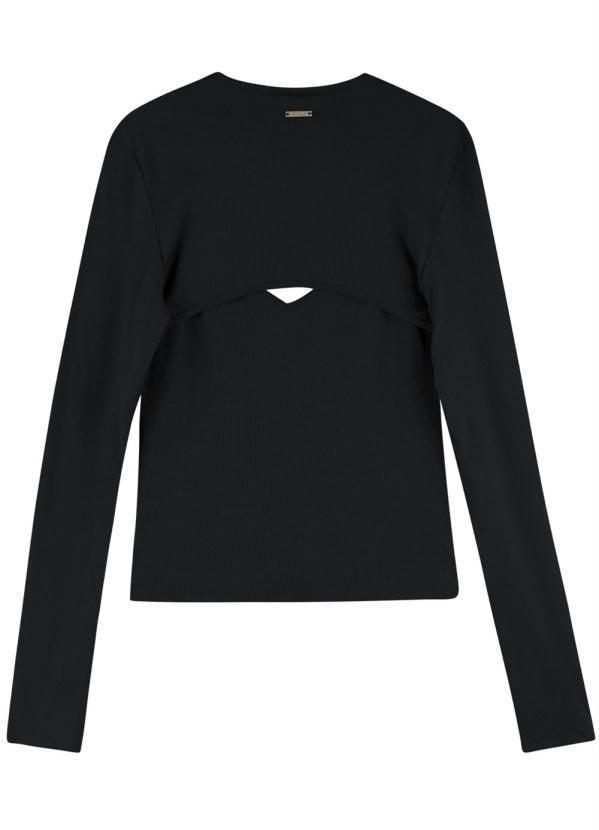 Enfim - Blusa Preta com Abertura Frontal 2