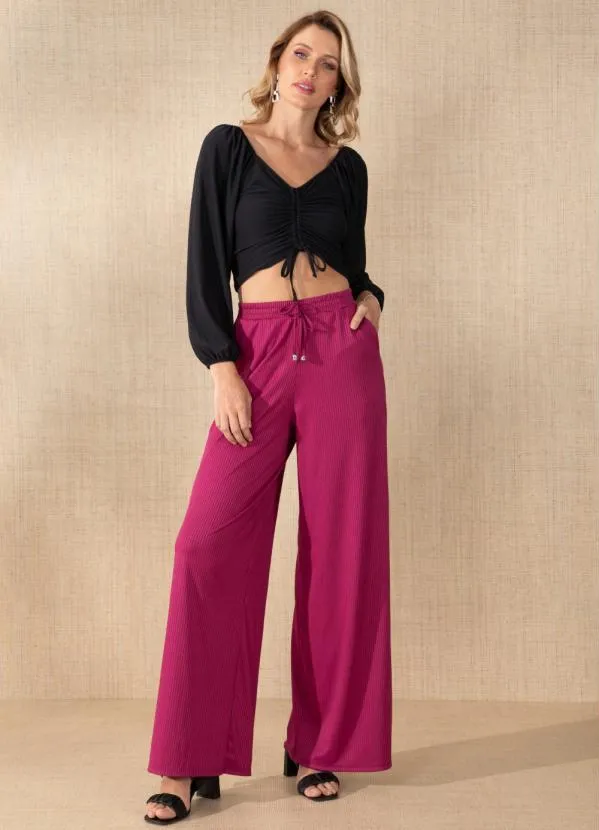 Quintess - Blusa Preta com Franzido Frontal 3