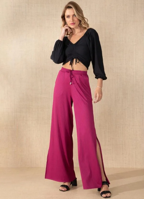 Quintess - Blusa Preta com Franzido Frontal 5