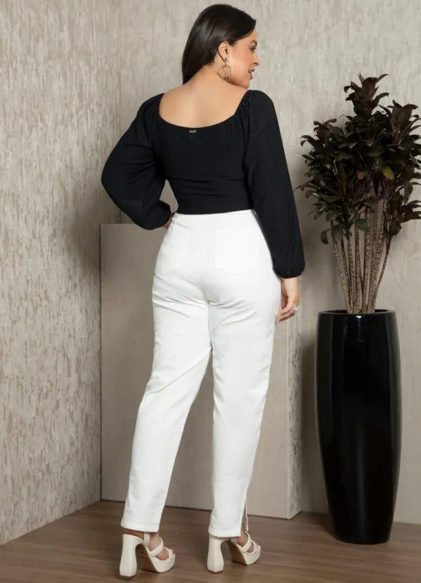 Quintess - Blusa Preta com Franzido Frontal 9