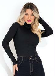 Blusa Preta com Gola Alta Basicamente