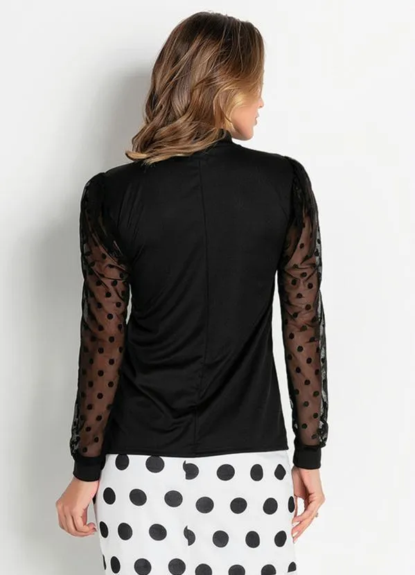 Rosalie - Blusa Preta com Gota no Decote 2