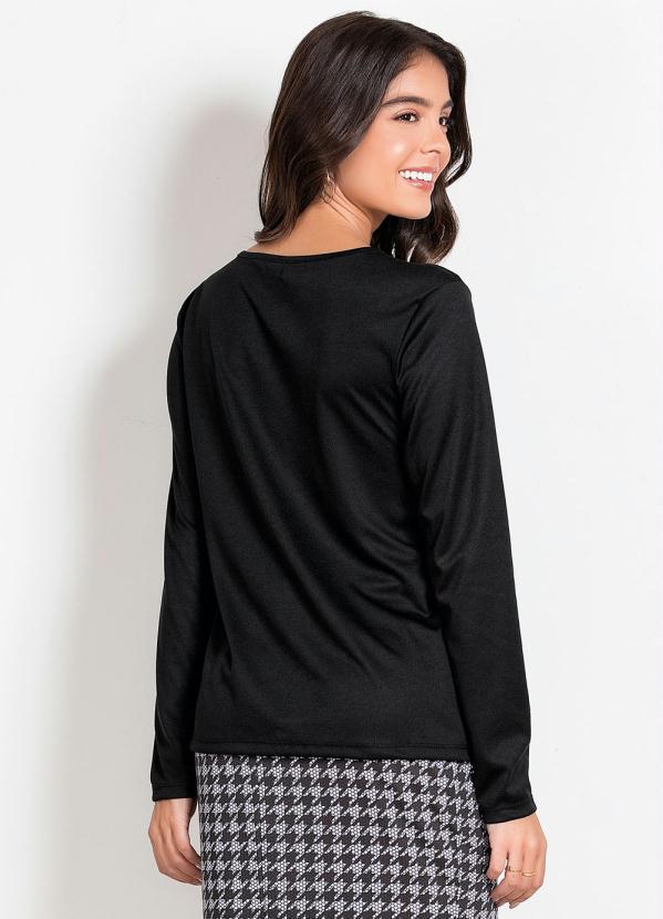 Outlet - Blusa Preta com Gotas Moda Evangélica 2