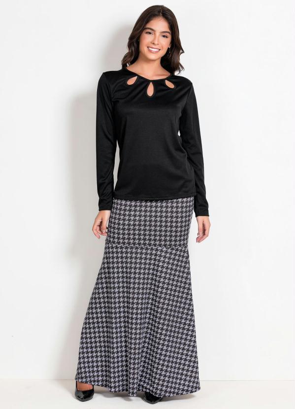 Outlet - Blusa Preta com Gotas Moda Evangélica 3