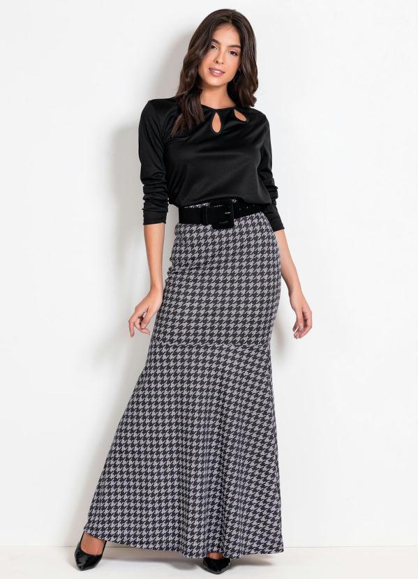 Outlet - Blusa Preta com Gotas Moda Evangélica 4