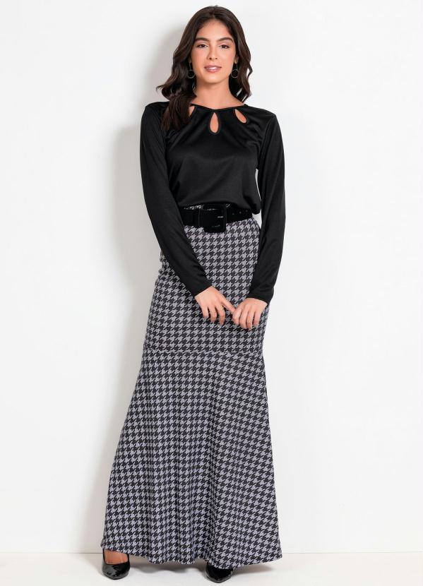 Outlet - Blusa Preta com Gotas Moda Evangélica 5