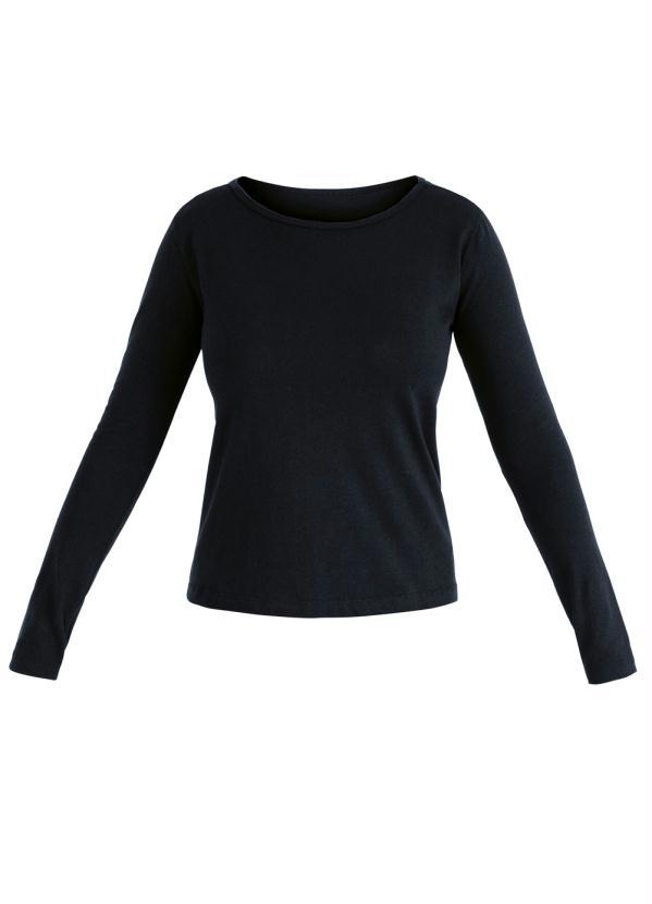Moda Pop - Blusa Preta com Manga Longa 5