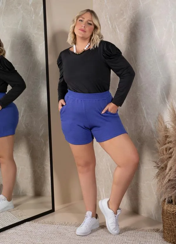 Quintess - Blusa Preta com Mangas Bufantes 10