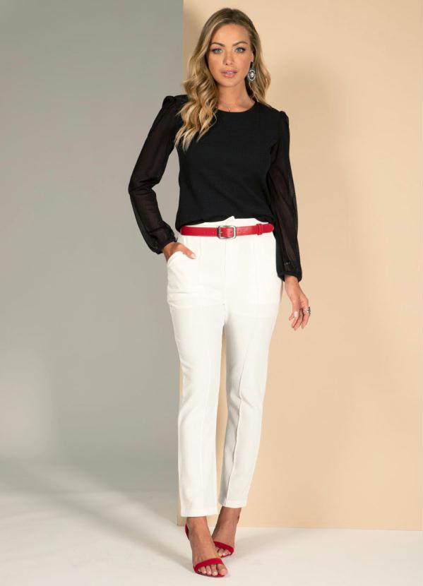 Quintess - Blusa Preta com Mangas com Transparência 3