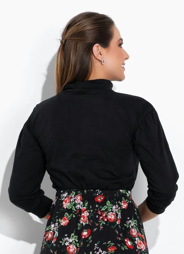 Rosalie - Blusa Preta com Punho 2