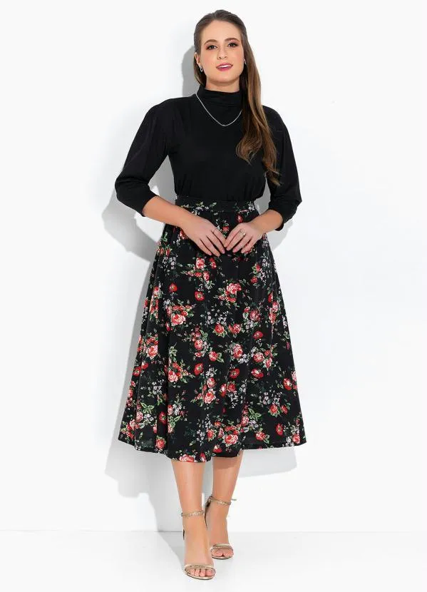 Rosalie - Blusa Preta com Punho 3