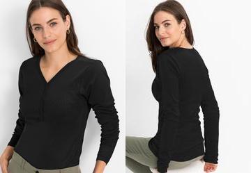 Blusa Preta em Canelado