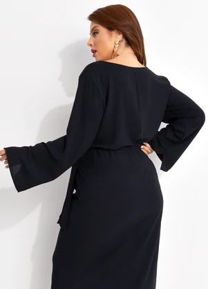 Quintess - Blusa Preta em Crepe Plano - QUINTESS