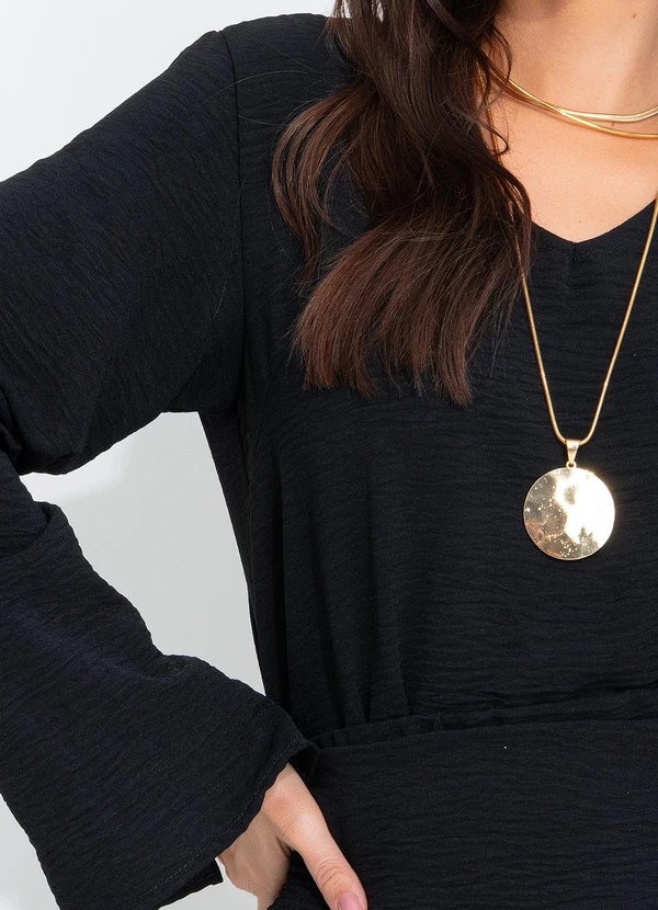 Quintess - Blusa Preta em Crepe Plano 11