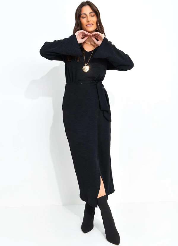 Quintess - Blusa Preta em Crepe Plano 3