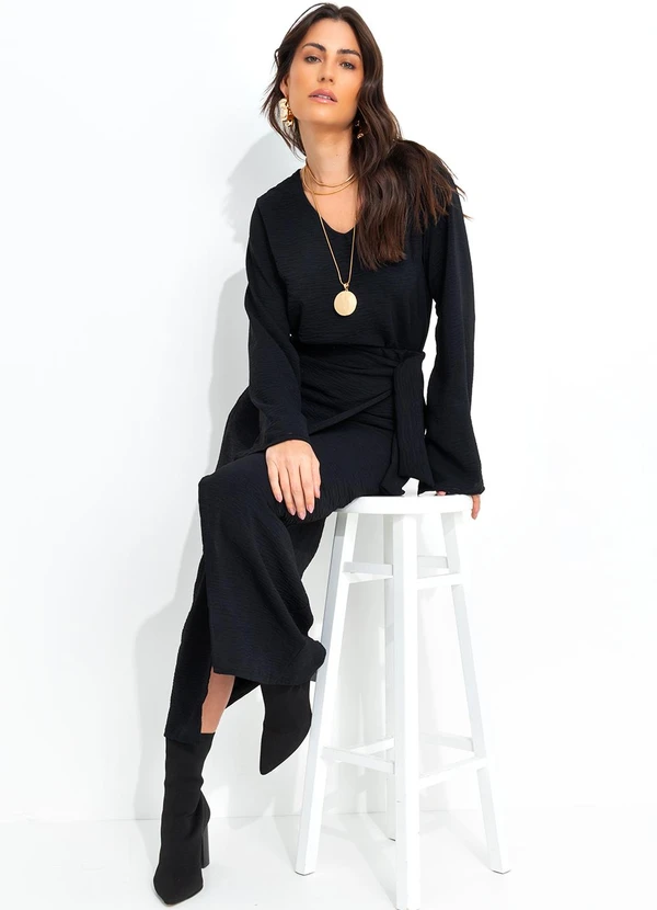 Quintess - Blusa Preta em Crepe Plano 7