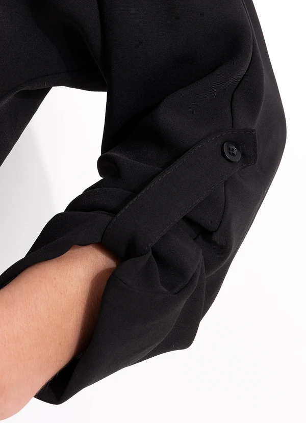 Quintess - Blusa Preta em Crepe Plano